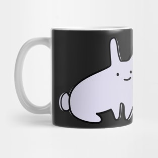 Cute Silly Simple Minimalist Pastel Purple Bunny Rabbit on Blue Mug